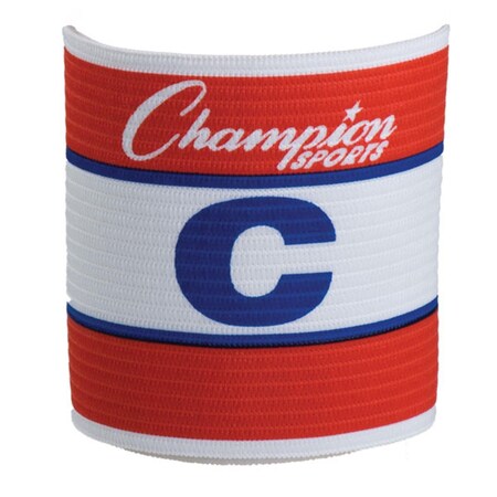 Champion Sports Official Adjustable Captains Armband, Red & White & Blue CH56091